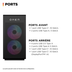 HP OMEN 35L Gaming Desktop GT16-1012nf AMD Ryzen™ 9 9900X3D 64 Go DDR5-SDRAM 4 To SSD NVIDIA GeForce RTX 5080 Windows 11 Home
