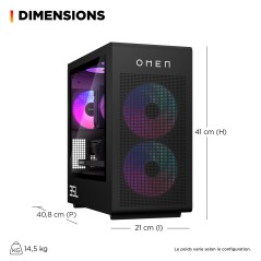 HP OMEN 35L Gaming Desktop GT16-1012nf AMD Ryzen™ 9 9900X3D 64 Go DDR5-SDRAM 4 To SSD NVIDIA GeForce RTX 5080 Windows 11 Home