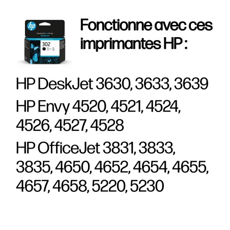 HP 302 Cartouche d’encre noire authentique