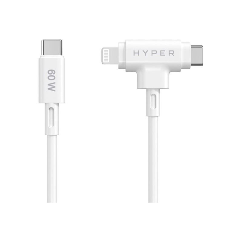 HyperJuice Silicone USBC/Lightning60W WT