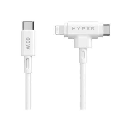 HyperJuice Silicone USBC/Lightning60W WT