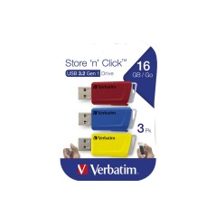 VERBATIM USB DRIVE 3.0 STORENCLICK 3X1
