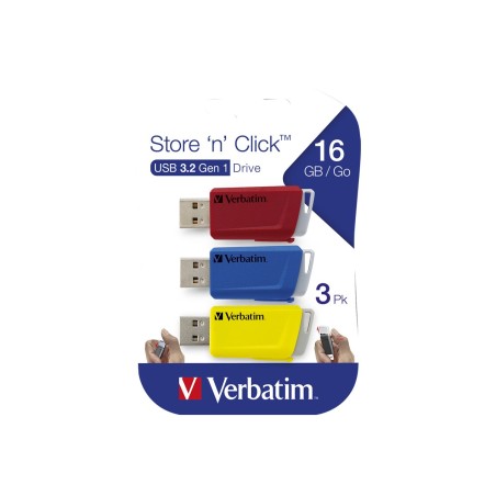 VERBATIM USB DRIVE 3.0 STORENCLICK 3X1