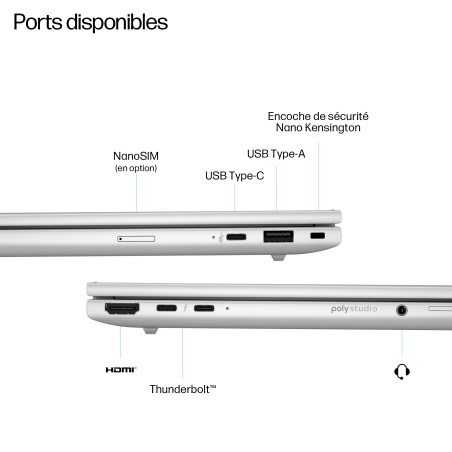 HP EliteBook 8 G1i 16 inch Notebook AI PC Wolf Pro Security Edition Intel Core Ultra 5 225U Ordinateur portable 40,6 cm (16")