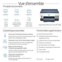 HP Smart Tank 7006 Sans fil All-in-One Couleur Imprimante, Impression recto-verso copieur, scanner