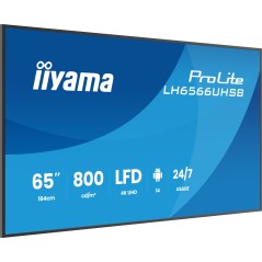 iiyama LH6566UHSB-B1AG Écran d'affichage dynamique Écran plat de signalisation numérique 165,1 cm (65") LCD Wifi 800 cd m² 4K