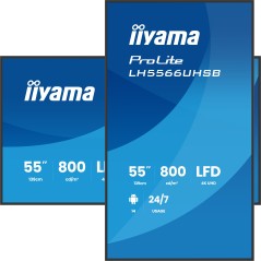 iiyama LH5566UHSB-B1AG Écran d'affichage dynamique Écran plat de signalisation numérique 139,7 cm (55") LCD Wifi 800 cd m² 4K