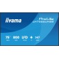 iiyama LH7566UHSB-B1AG Écran d'affichage dynamique Écran plat de signalisation numérique 190,5 cm (75") LCD Wifi 800 cd/m² 4K iiyama LH7566UHSB-B1AG Écran d'affichage dynamique Écran plat de signalisation numérique 190,5 cm (75") LCD Wifi 800 cd/m² 4K