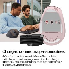 HP Tilt Ergo PNK MSE 720M EMEA-INTL EN L souris Maison Droitier RF sans fil + Bluetooth 6000 DPI