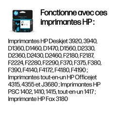 HP 21 cartouche d'encre noir authentique