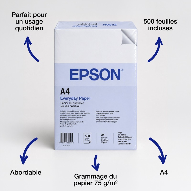 Epson Everyday paper A4 75 g/m2, 500 feuilles Epson Everyday paper A4 75 g/m2, 500 feuilles