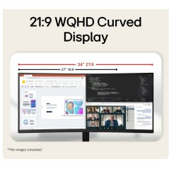 LG 34U601B-B écran plat de PC 86,4 cm (34") 3440 x 1440 pixels Dual WQHD LCD Noir