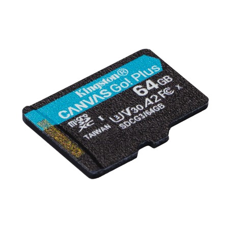 Kingston Technology Canvas Go! Plus Carte microSDXC Canvas Go Plus 170R A2 U3 V30 de 64 Go sans ADP