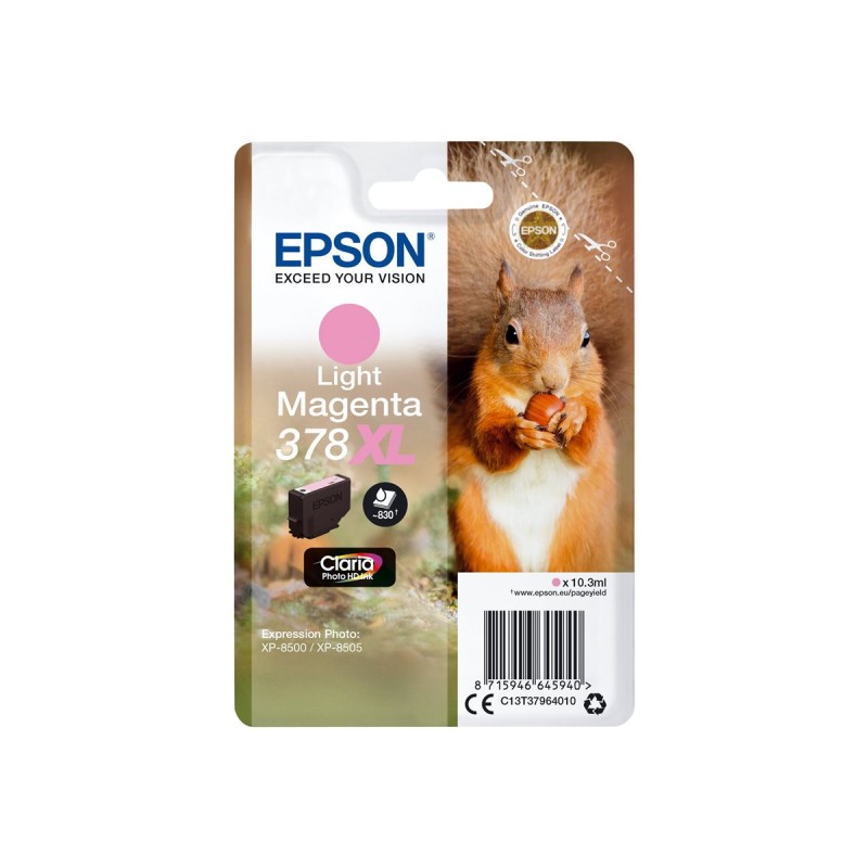 Epson Squirrel Singlepack Light Magenta 378XL Claria Photo HD Ink Epson Squirrel Singlepack Light Magenta 378XL Claria Photo HD Ink