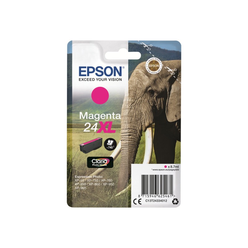 Epson Elephant Cartouche "Eléphant" - Encre Claria Photo HD M (XL) Epson Elephant Cartouche "Eléphant" - Encre Claria Photo HD M (XL)