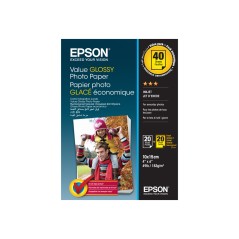 Epson Value Glossy Photo Paper - 10x15cm - 2x 20 Feuilles (BOGOF)
