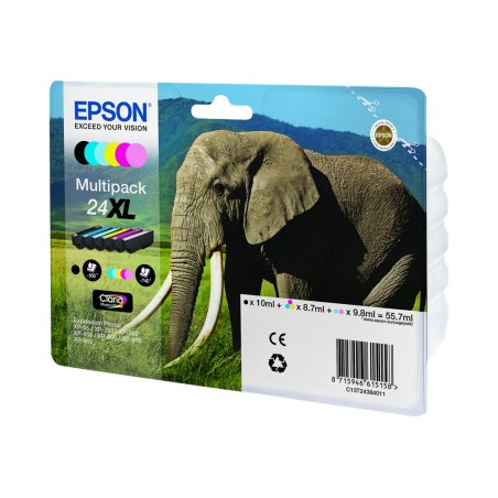 Epson Elephant Multipack 6-colours 24XL Claria Photo HD Ink
