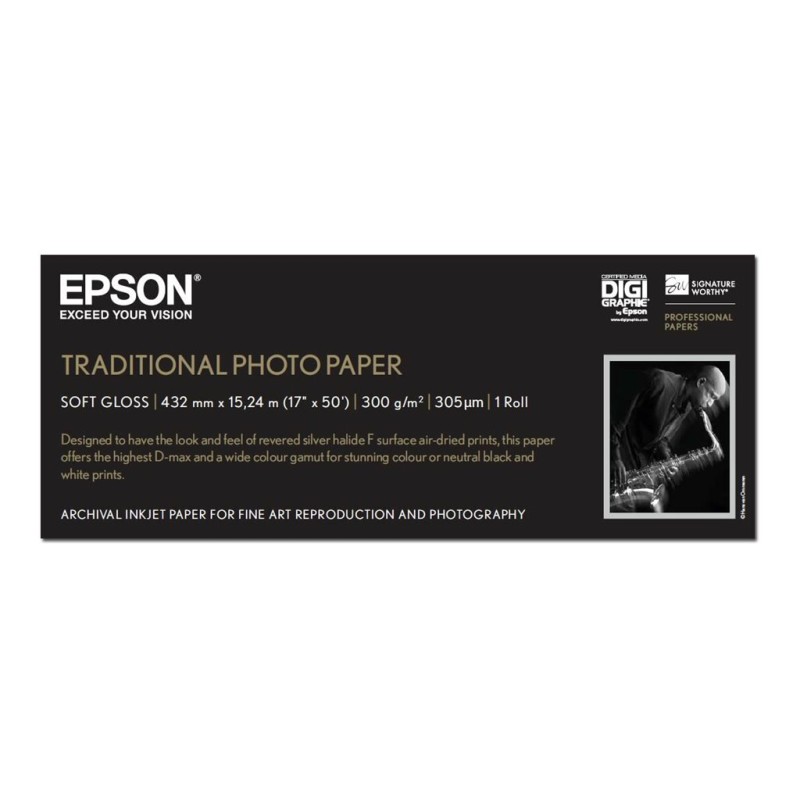 Epson Pap Photo Traditionnel 300g 17" x 15m Epson Pap Photo Traditionnel 300g 17" x 15m