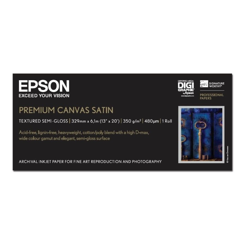 Epson Toile Premium Canvas Satin 350g 13" (0,33x6,1m) Epson Toile Premium Canvas Satin 350g 13" (0,33x6,1m)