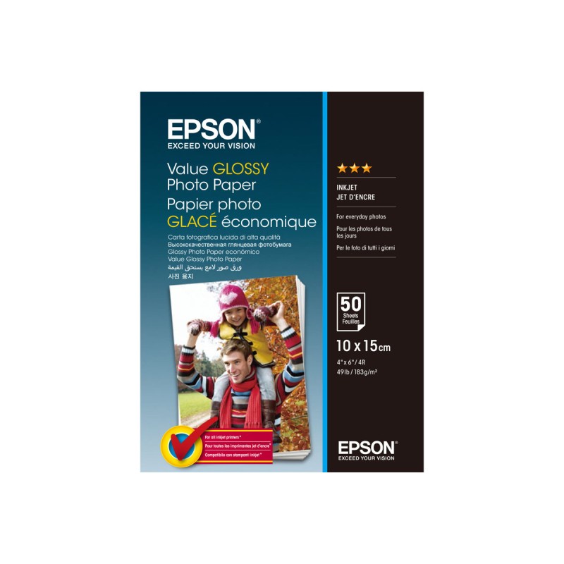 Epson Value Glossy Photo Paper - 10x15cm - 50 Feuilles Epson Value Glossy Photo Paper - 10x15cm - 50 Feuilles