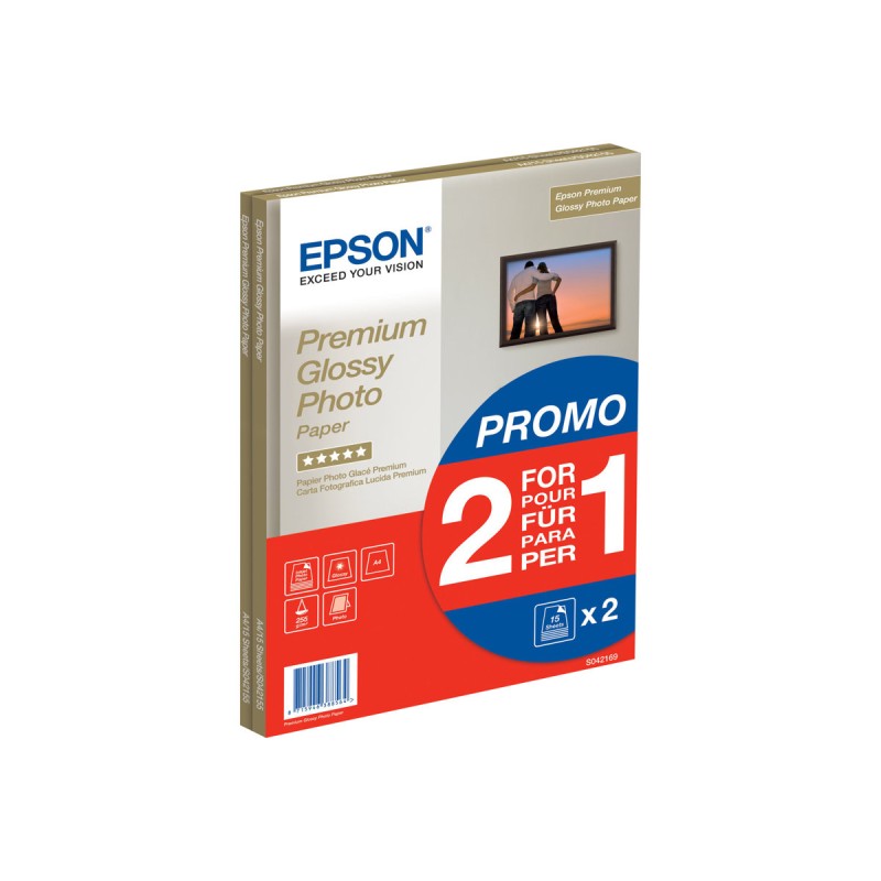 Epson Premium Glossy Photo Paper - A4 - 2x 15 Feuilles Epson Premium Glossy Photo Paper - A4 - 2x 15 Feuilles