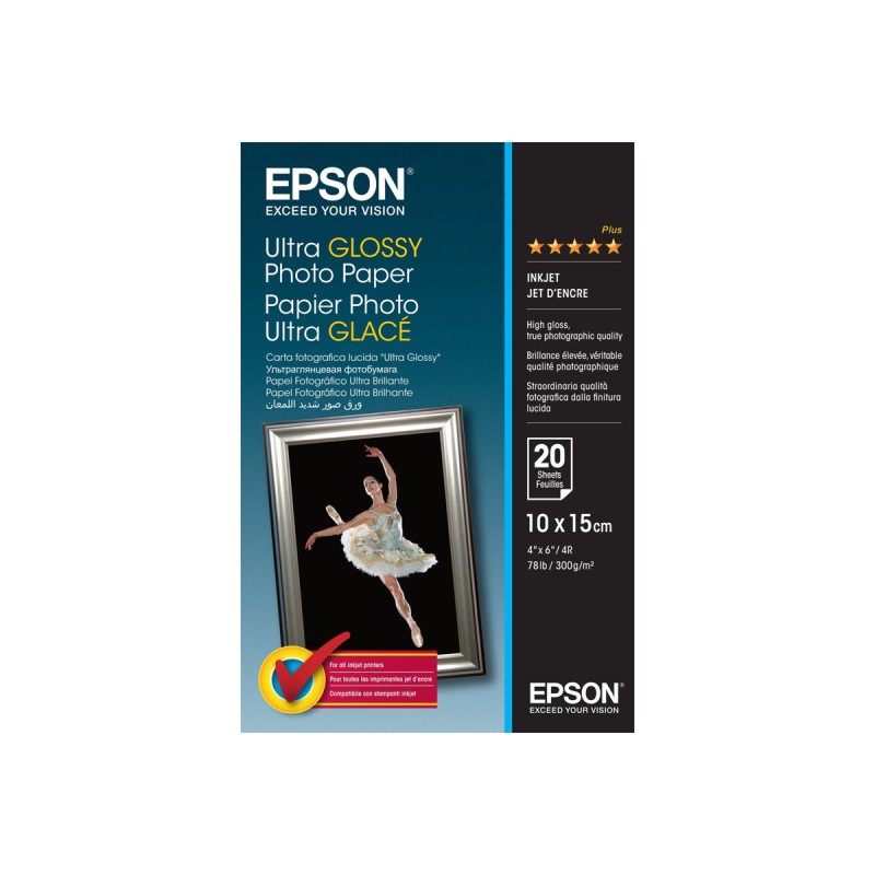 Epson Ultra Glossy Photo Paper - 10x15cm - 20 Feuilles