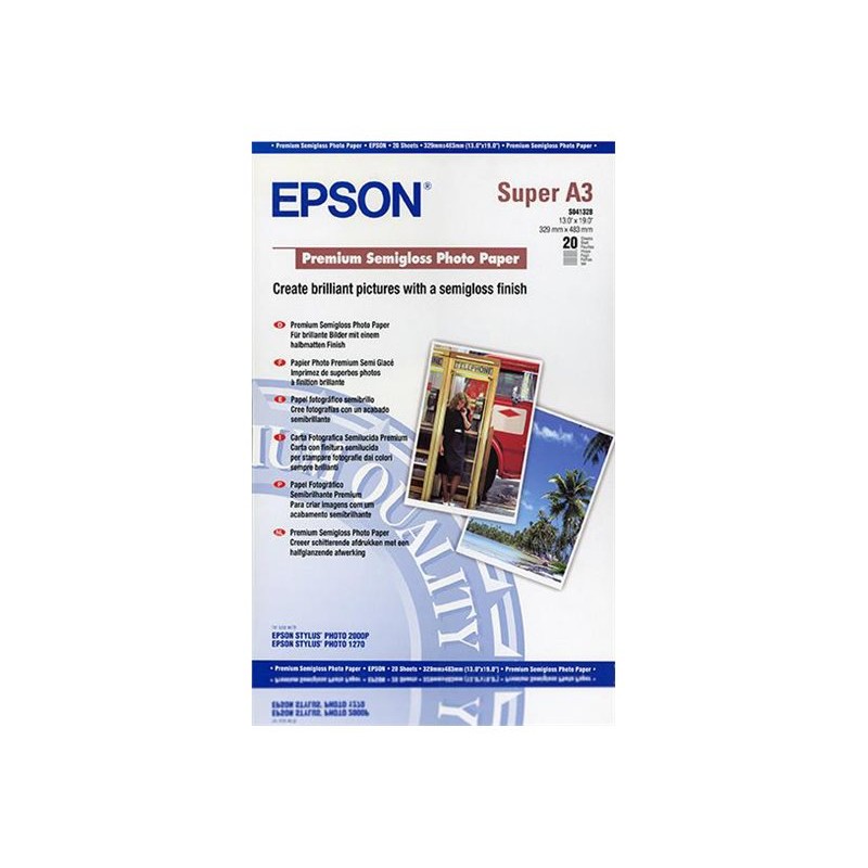 Epson Pap Photo Premium Semi Glacé A3+ (20f./251g) Epson Pap Photo Premium Semi Glacé A3+ (20f./251g)