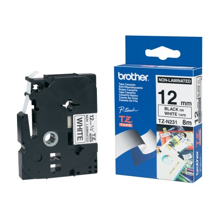 Brother TZE-N231 ruban d'étiquette Noir sur blanc TZ