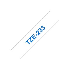 Brother TZE-233 ruban d'étiquette Bleu sur blanc