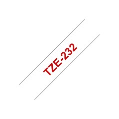 Brother TZE-232 ruban d'étiquette Rouge sur blanc