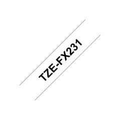 Brother TZE-FX231 ruban d'étiquette Noir sur blanc TZ
