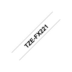 Brother TZE-FX221 ruban d'étiquette Noir sur blanc