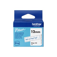Brother BTAG-133 ruban d'étiquette Bleu sur transparent