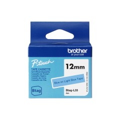Brother BTAG-L33 ruban d'étiquette Bleu sur bleu clair