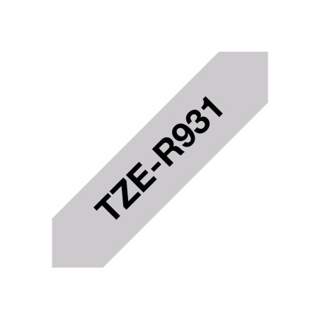 Brother TZE-R931 ruban d'étiquette Noir sur argent