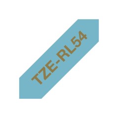 Brother TZE-RL54 ruban d'étiquette Gold on blue