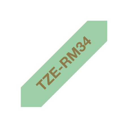 Brother TZE-RM34 ruban d'étiquette Couleur or sur menthe