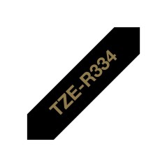 Brother TZE-R334 ruban d'étiquette Or sur noir