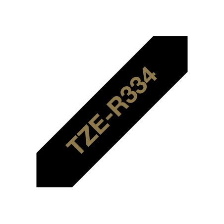 Brother TZE-R334 ruban d'étiquette Or sur noir