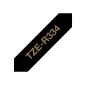 Brother TZE-R334 ruban d'étiquette Or sur noir Brother TZE-R334 ruban d'étiquette Or sur noir