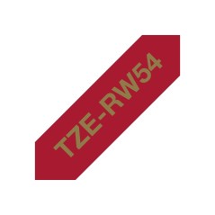 Brother TZE-RW54 ruban d'étiquette Doré sur rouge