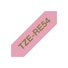 Brother TZE-RE54 ruban d'étiquette Or sur rose