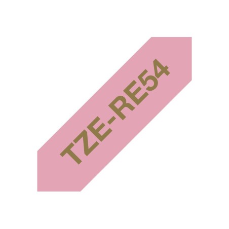 Brother TZE-RE54 ruban d'étiquette Or sur rose