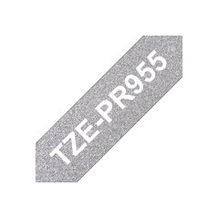 Brother TZE-PR955 ruban d'étiquette Blanc sur argent