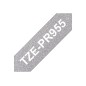 Brother TZE-PR955 ruban d'étiquette Blanc sur argent