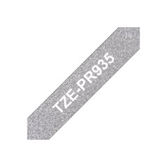 Brother TZe-PR935 ruban d'étiquette blanc sur argent premium - 12mm