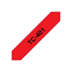 Brother TC-401 ruban d'étiquette Noir sur rouge