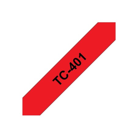Brother TC-401 ruban d'étiquette Noir sur rouge