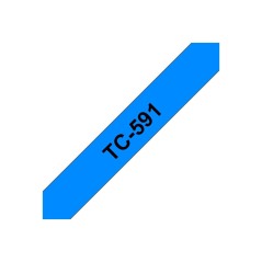Brother TC-591 ruban d'étiquette Noir sur bleu