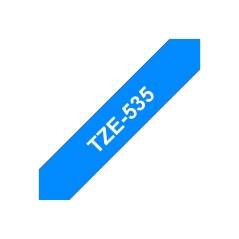 Brother TZE-535 ruban d'étiquette Blanc sur bleu